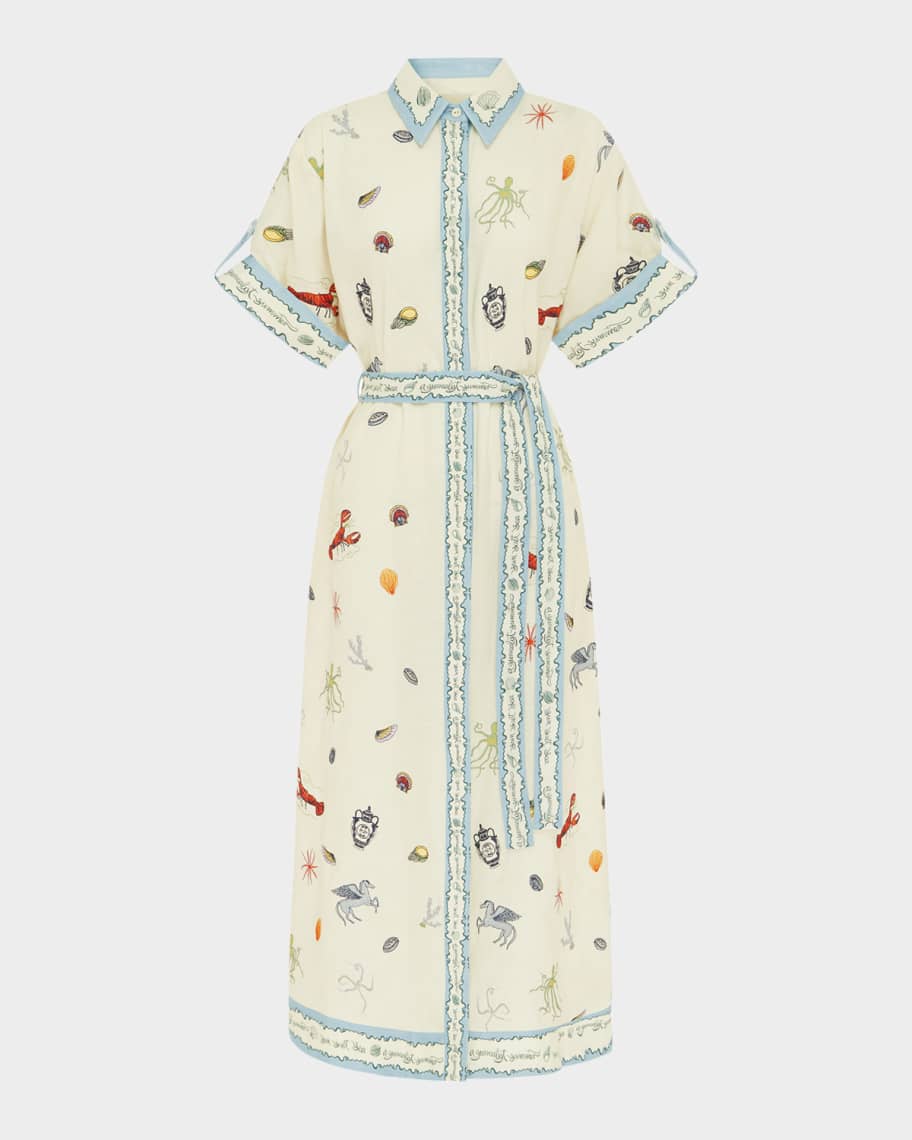 sachin and babi light blue dress Alemais Sirocco Embroidered Shirt – Vermillion main image 0
