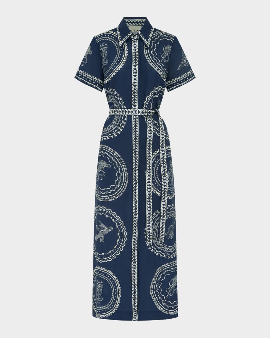 chinese dress ladies Alberta Mini Dress - Linen Shirtdress with Belt main image 1