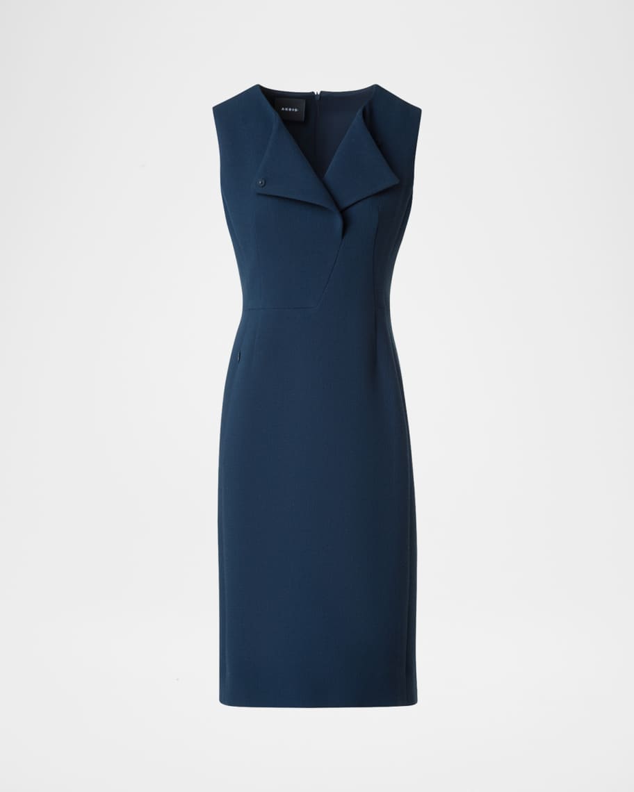 double knit sheath dress Hera Sheath Bubble Sleeved Double Knit Floor Length Dress
