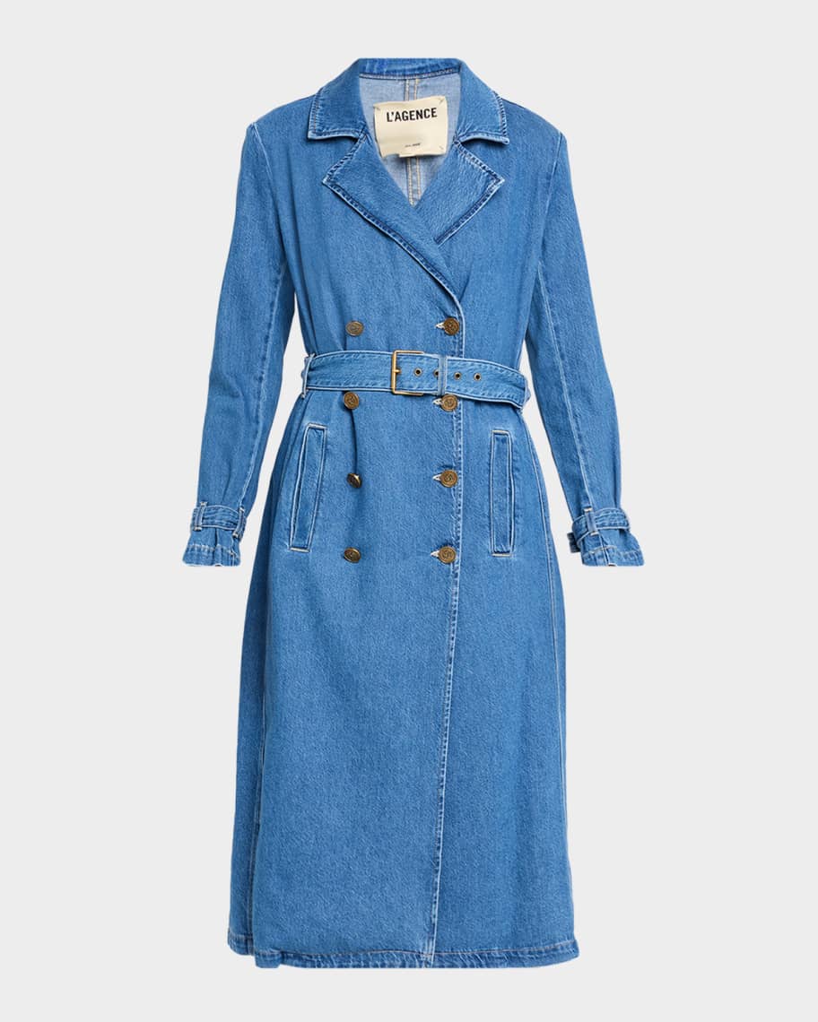 L'Agence Bradley Denim Trench Coat | Neiman Marcus