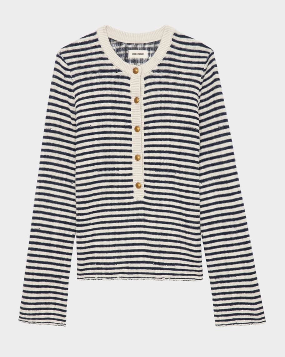 zadig&voltaire deluxe ボーダーニット　スタッズ Zadig & Voltaire Mandala Striped Sweater | Neiman Marcus