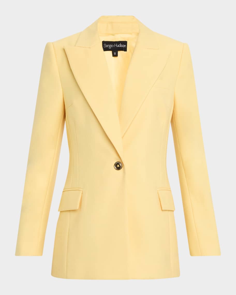 Sergio Hudson Single-Breasted Peak-Lapel Blazer | Neiman Marcus