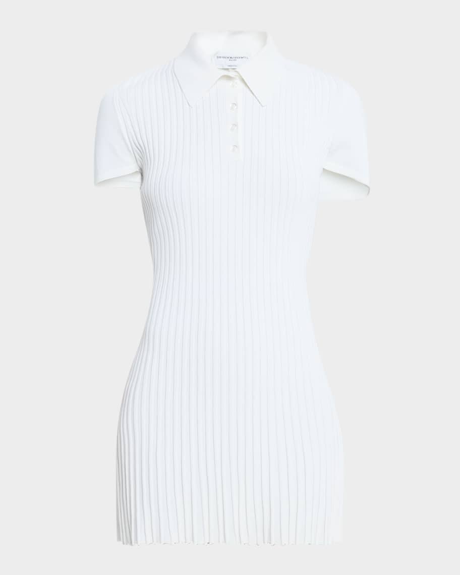 Brandon Maxwell Alice Pleated Polo Mini Dress | Neiman Marcus