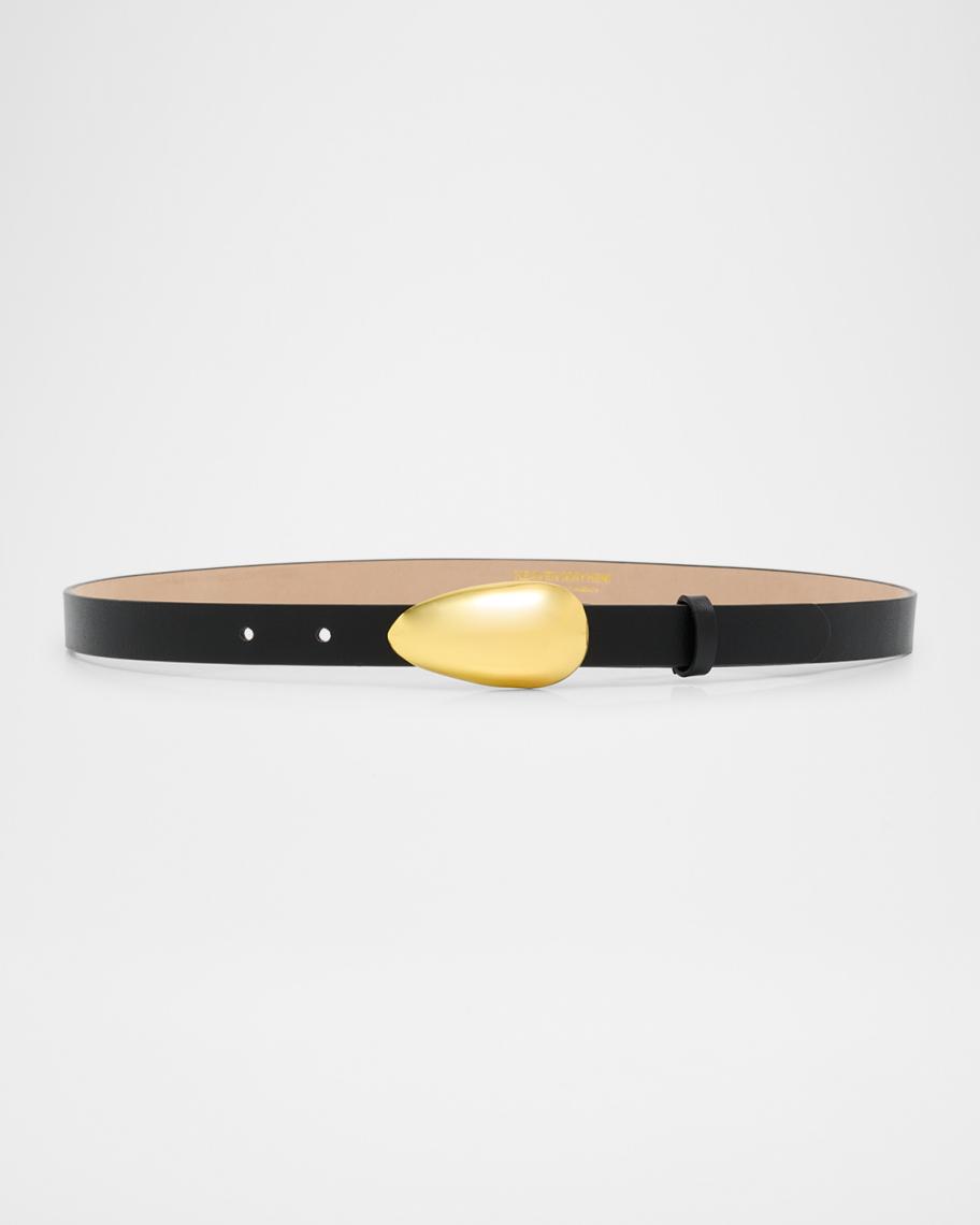 Heaven Mayhem Black Leather Belt Gold Bar Buckle Size Medium HERMES H Logo Constance Reversible Buckle Belt Leather Black  main image 4