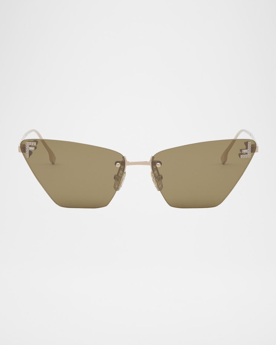 Fendi FE4160US Cat-Eye Crystalized Logo Sunglasses | Neiman Marcus