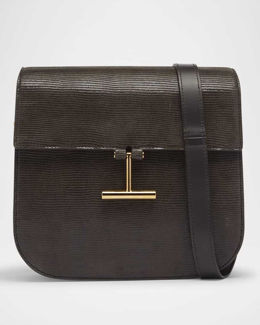 TOM FORD Tara Medium Crossbody Bag in Lizard-Embossed Suede and