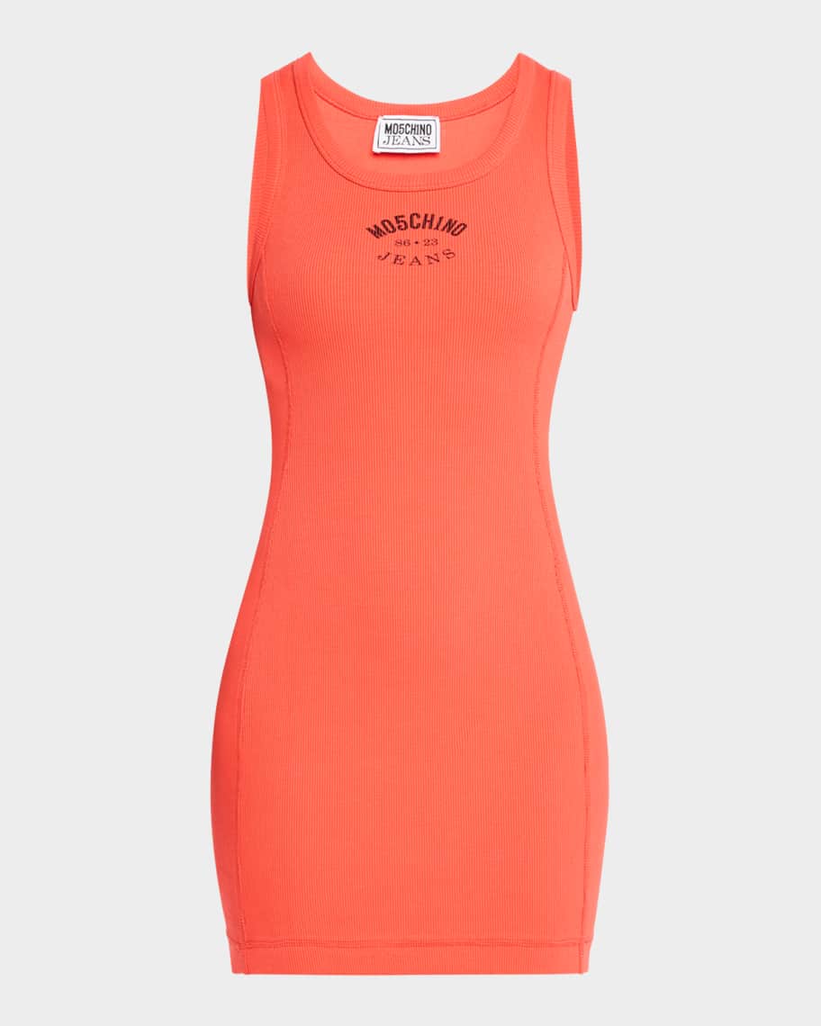 Moschino Jeans Ribbed Logo Tank Dress | Neiman Marcus