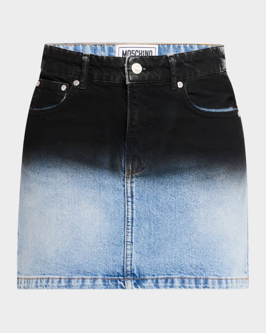 Moschino Jeans Denim Shadow Mini Skirt | Neiman Marcus