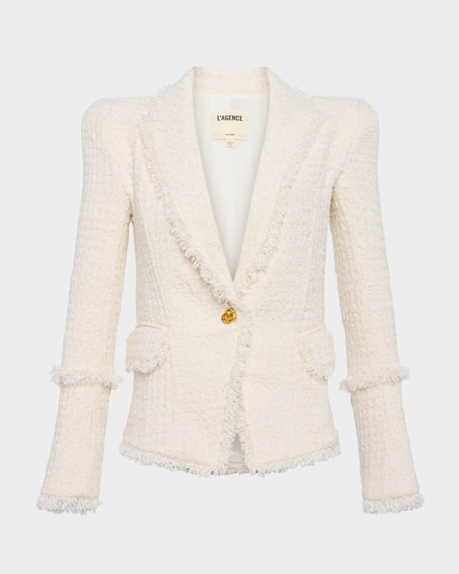 L'Agence Kaisley Waffle Tweed Blazer | Neiman Marcus