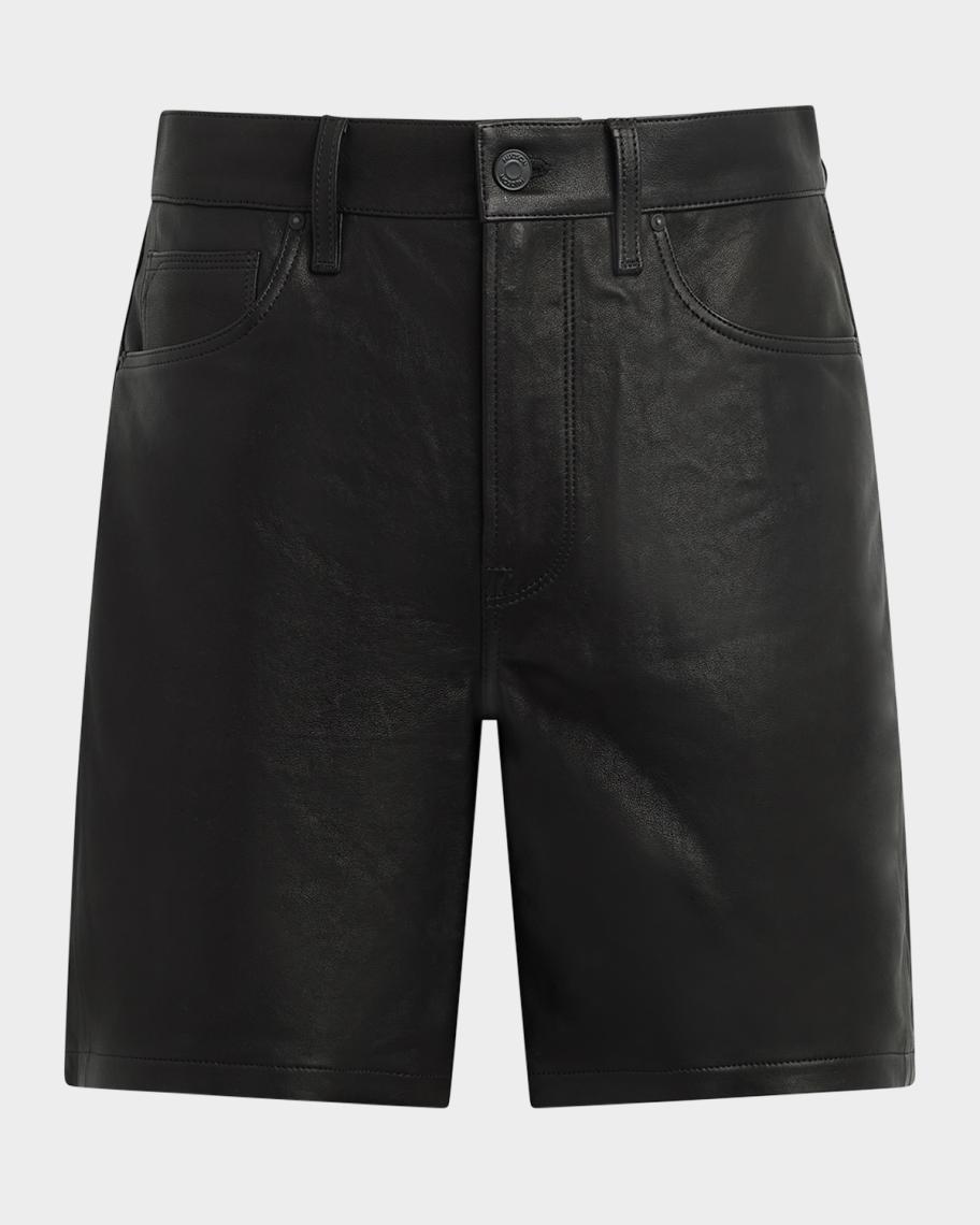 Hudson Men's 5-Pocket Leather Work Shorts | Neiman Marcus