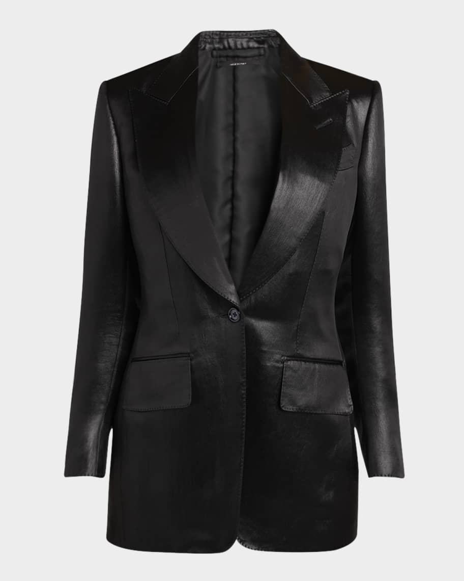ジャケット TOM FORD SS25 SINGLE BREAST BLAZER (GI3005FAX1340 AW113) TOM FORD Single-Breasted Wool-Blend Blazer Jacket | Neiman