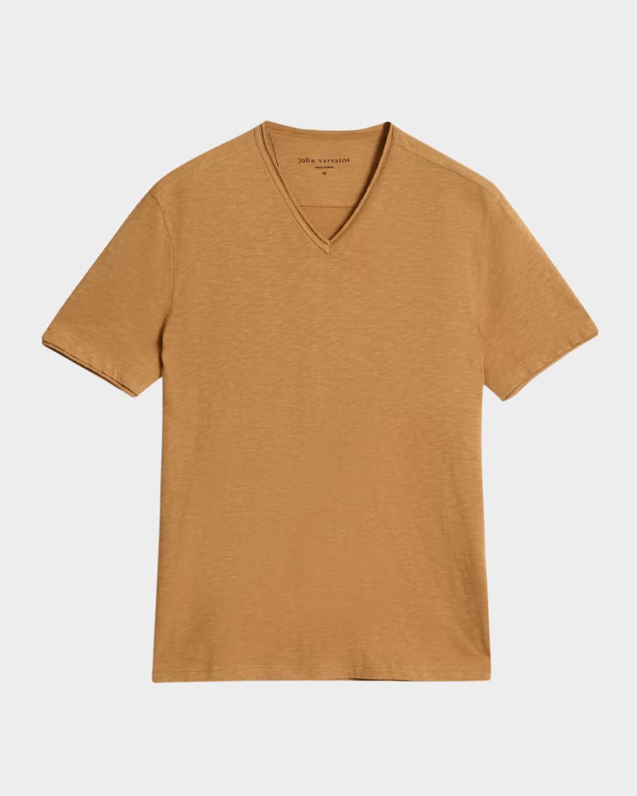 John Varvatos Men's Miles Slub V-Neck T-Shirt | Neiman Marcus