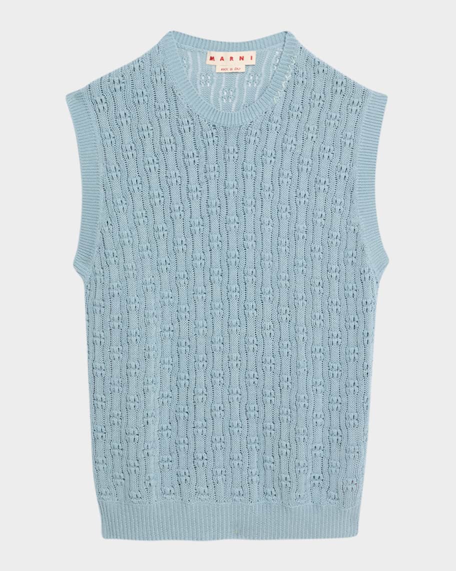 Marni Men's Cotton Openwork Crochet Knit Vest | Neiman Marcus