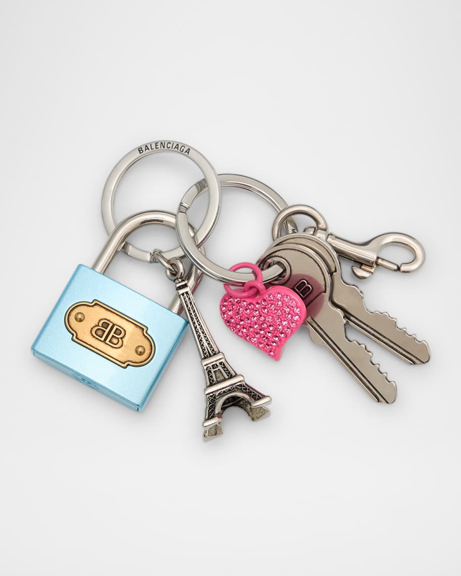 Balenciaga Padlock Charm Keyring | Neiman Marcus