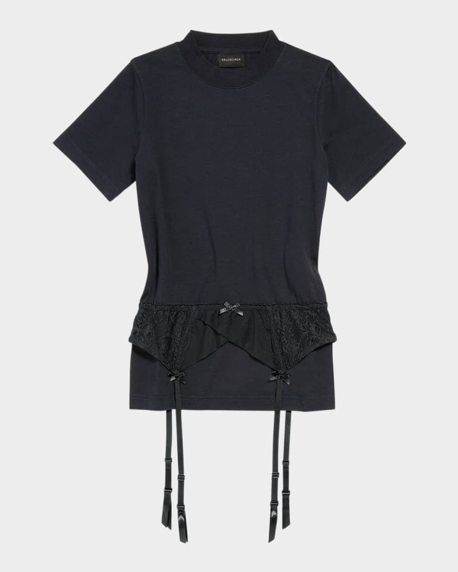 ブラジャー＆ショーツ BALENCIAGA LINGERIE T-SHIRT IN STRETCH COTTON Balenciaga Lingerie Short-Sleeve T-Shirt | Neiman Marcus