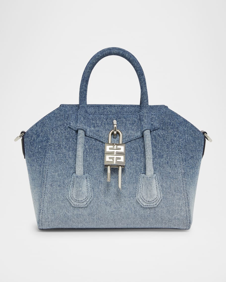 トートバッグ GIVENCHY Denim Mini Antigona Lock Handbag Mini Antigona bag in Box leather in - oxblood red | Givenchy US