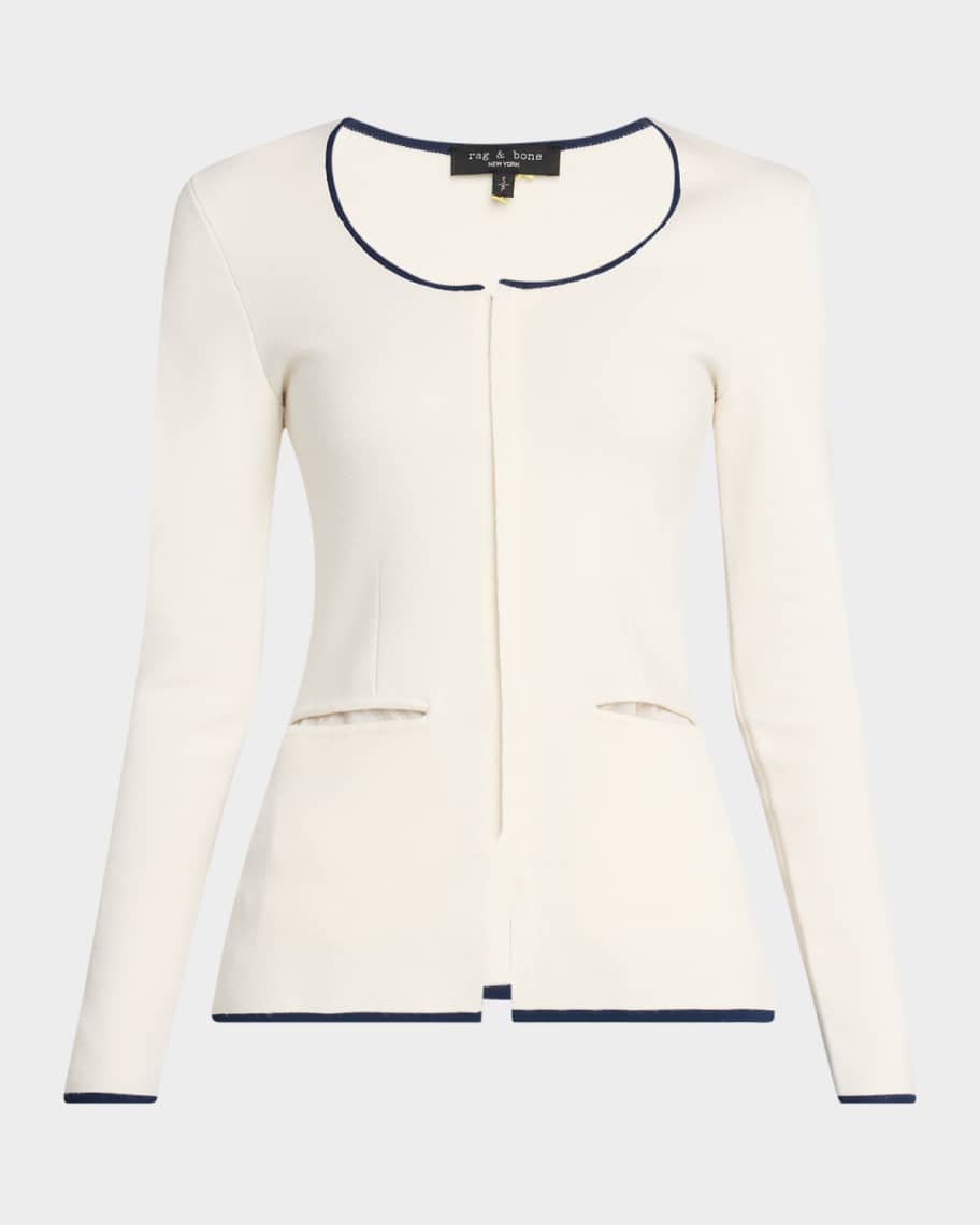 Rag & Bone Ella Long-Sleeve Zip-Front Top | Neiman Marcus