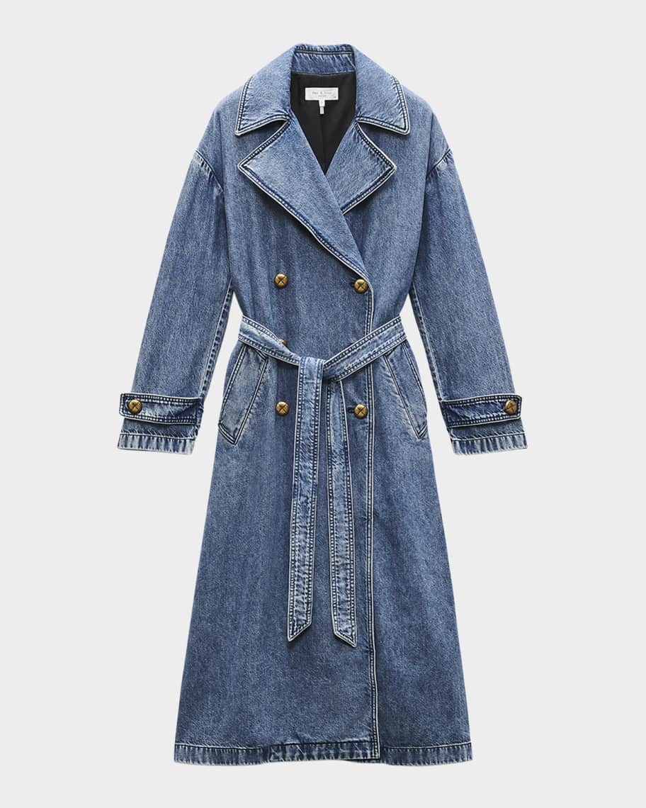 Rag & Bone Featherweight Alora Denim Trench Coat | Neiman Marcus