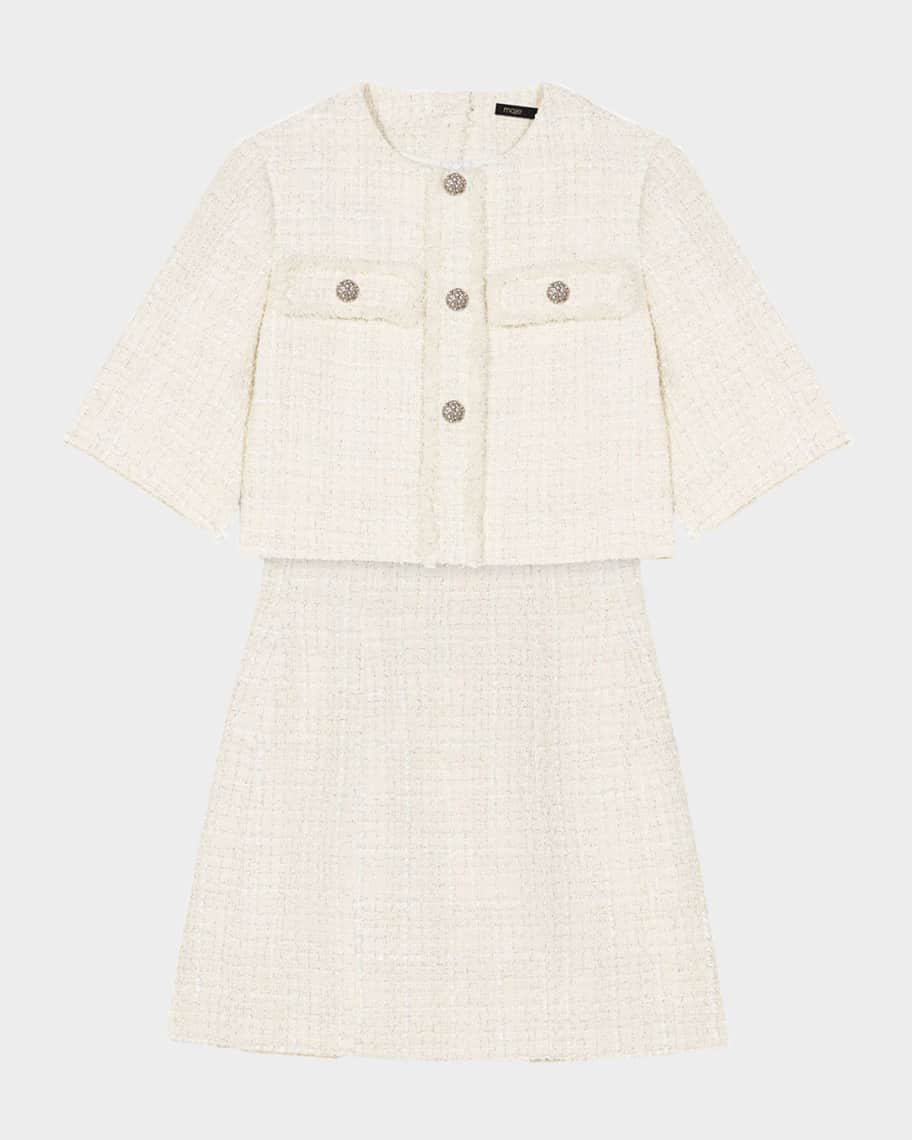 Maje Reims Tweed Two-in-One Mini Dress | Neiman Marcus