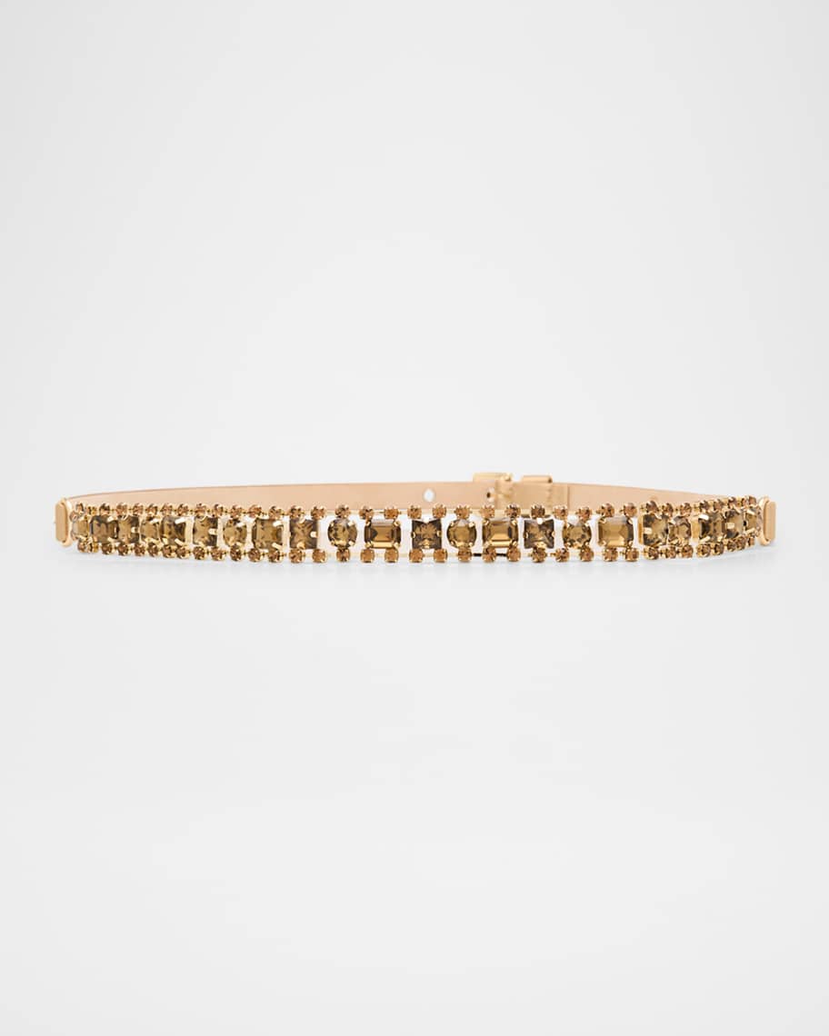Max Mara Gioras Satin Bejeweled Belt | Neiman Marcus
