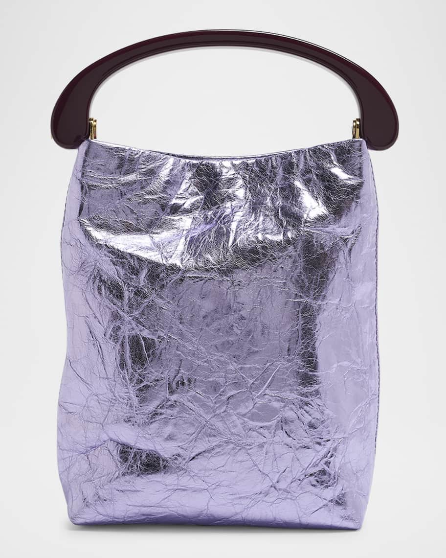 SALE！【DRIES VAN NOTEN】ツイストメタリックハンドバッグ Twist metallic leather top handle bag - Dries Van Noten