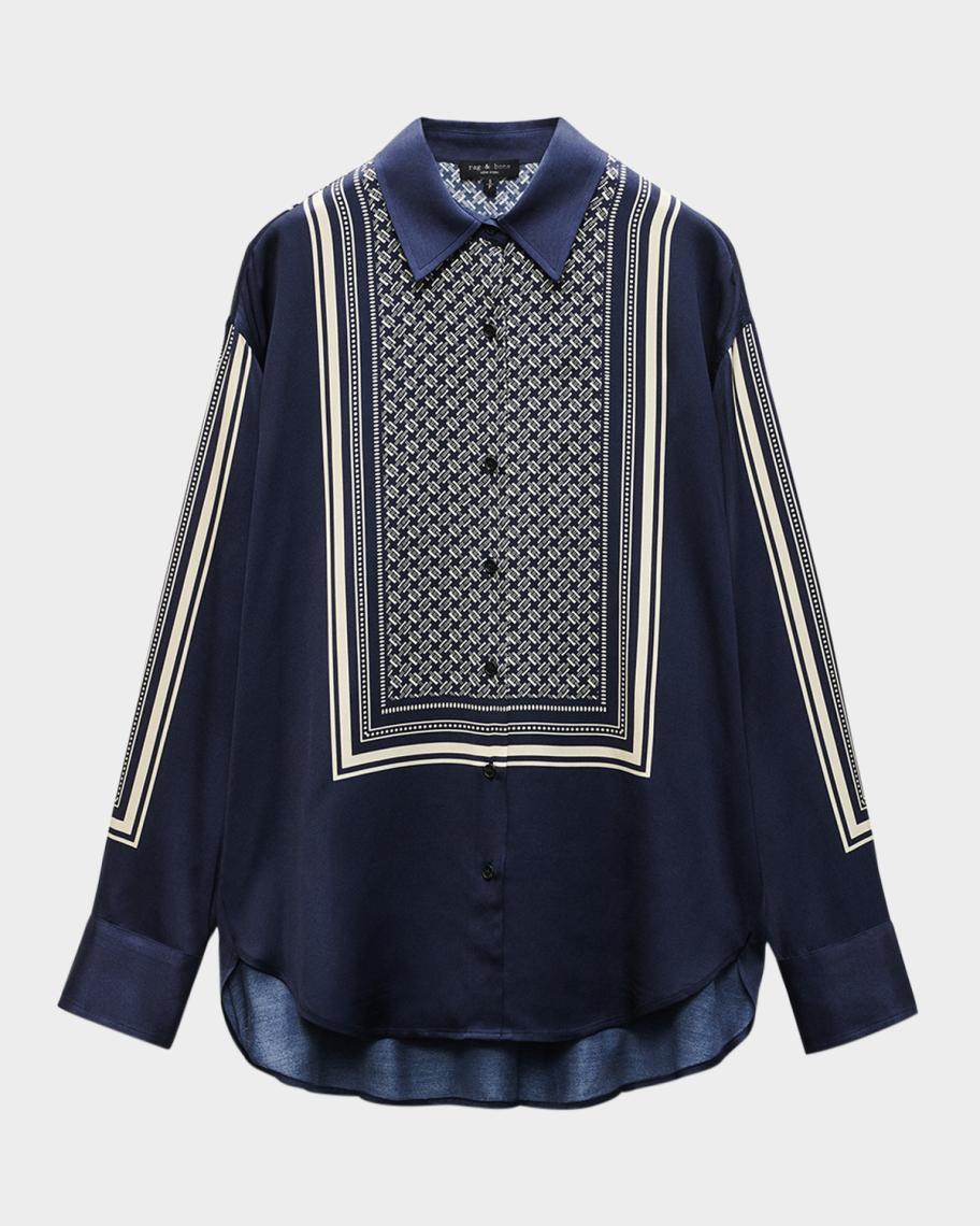 rag & bone Jessica Printed Long-Sleeve Shirt | Neiman Marcus