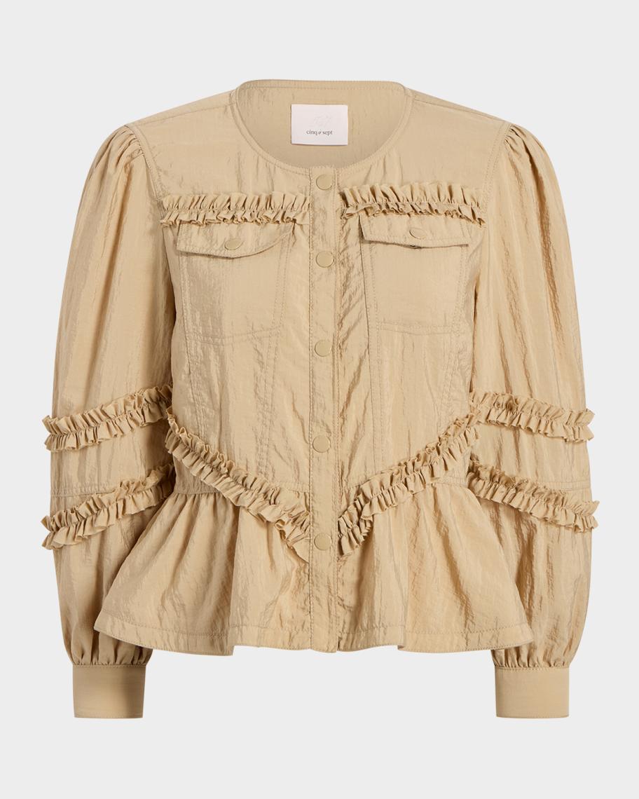 Cinq à Sept Kumiko Ruffle Parachute Jacket | Neiman Marcus