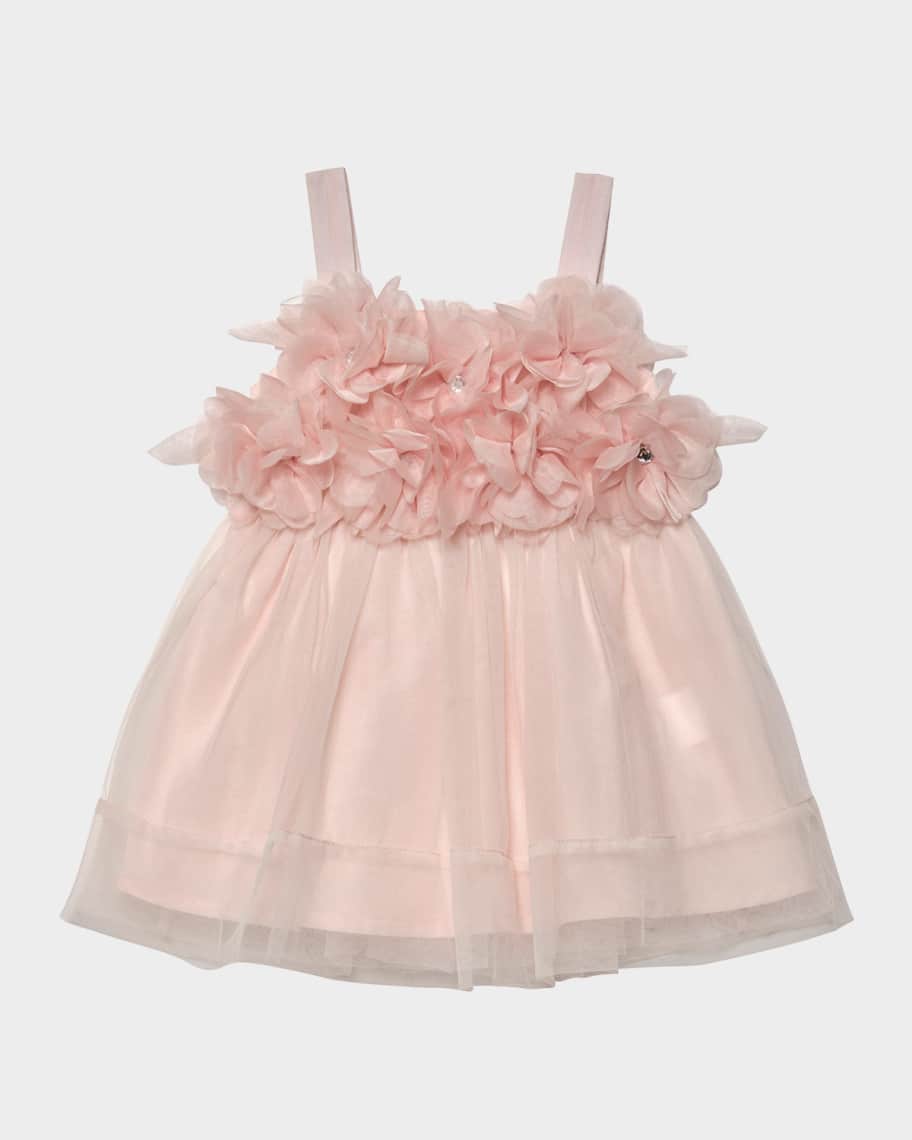 Girl's Bebe Peony Tulle Dress, Size 3-24M