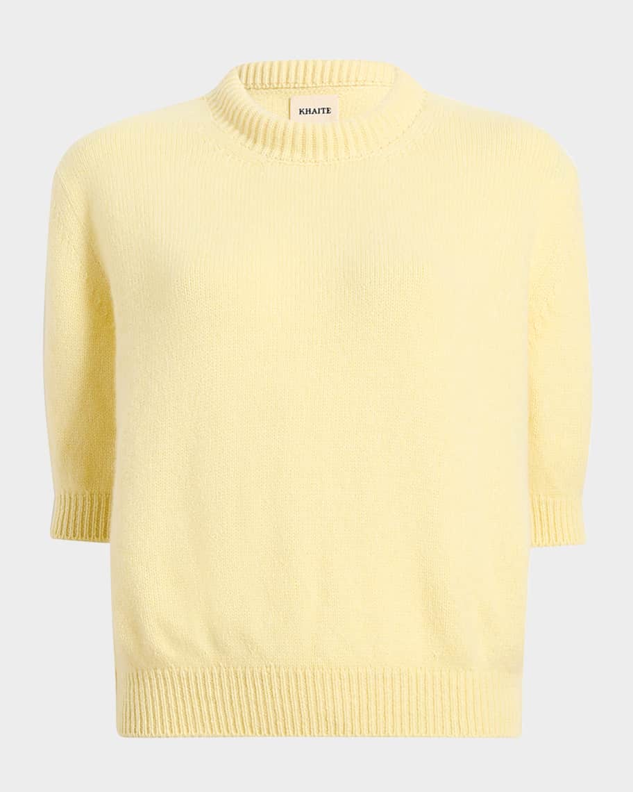 Khaite Davin Short-Sleeve Cashmere Sweater | Neiman Marcus