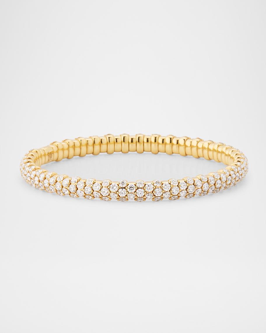 ZYDO 18K Yellow Gold Stretch Bracelet with Diamonds, 6.75