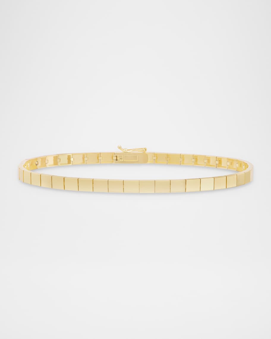 LANA Thin Flash Tile Chain Bracelet in 14K Yellow Gold