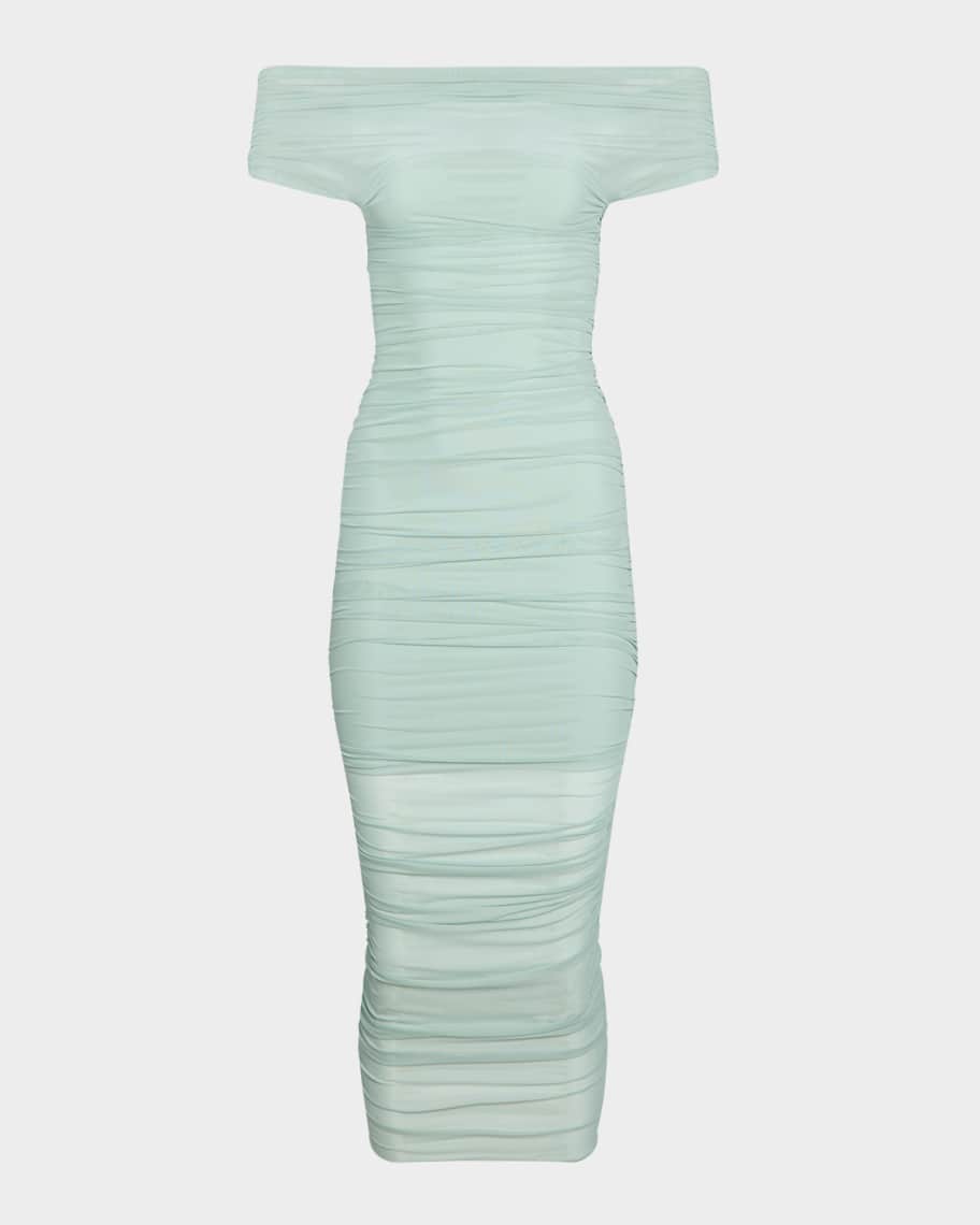 noel mesh midi dress white christmas dresses Ser.O.Ya Noel Mesh Midi Dress in Black