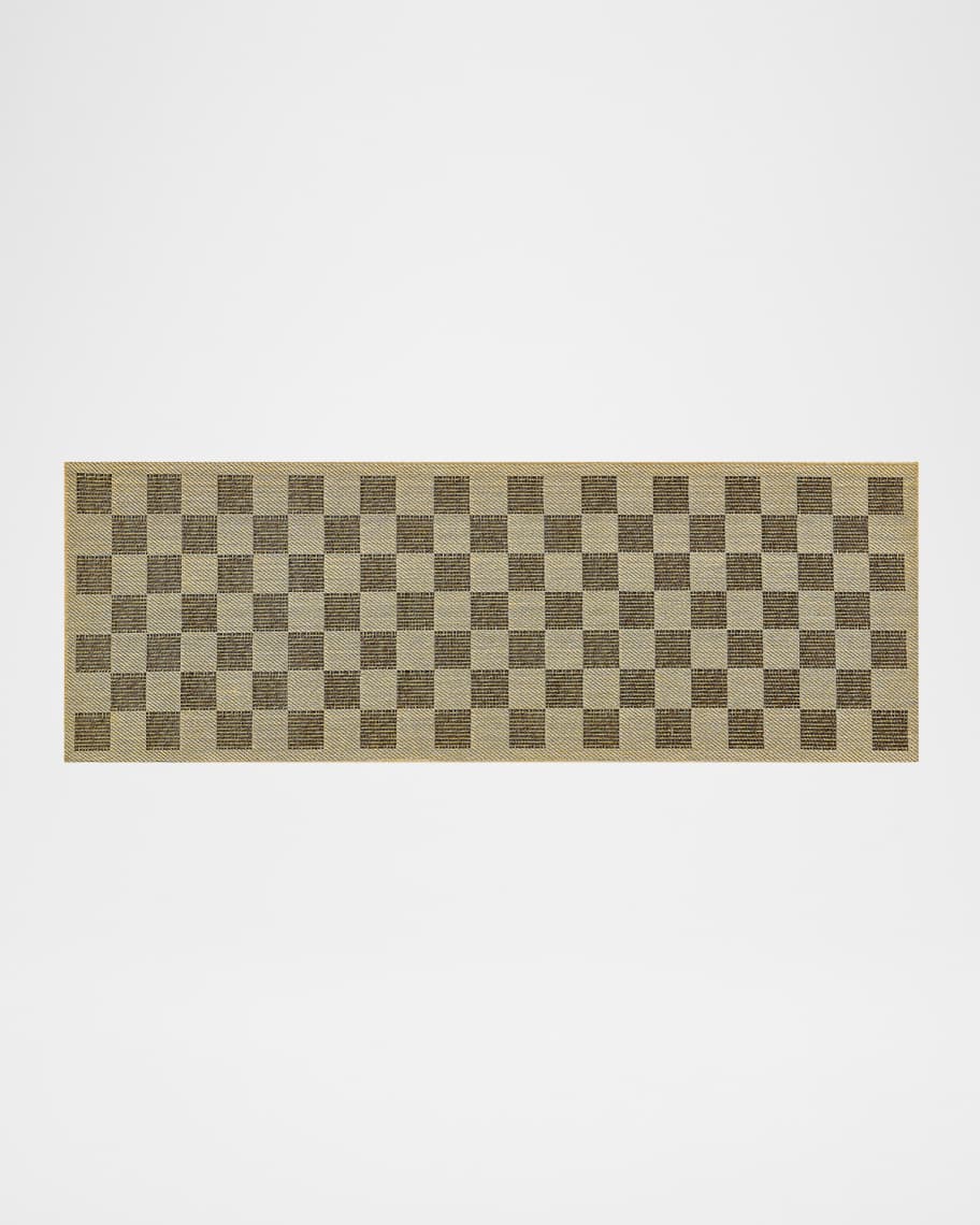 MacKenzie-Childs Black Check Indoor/Outdoor Rug, 2'6
