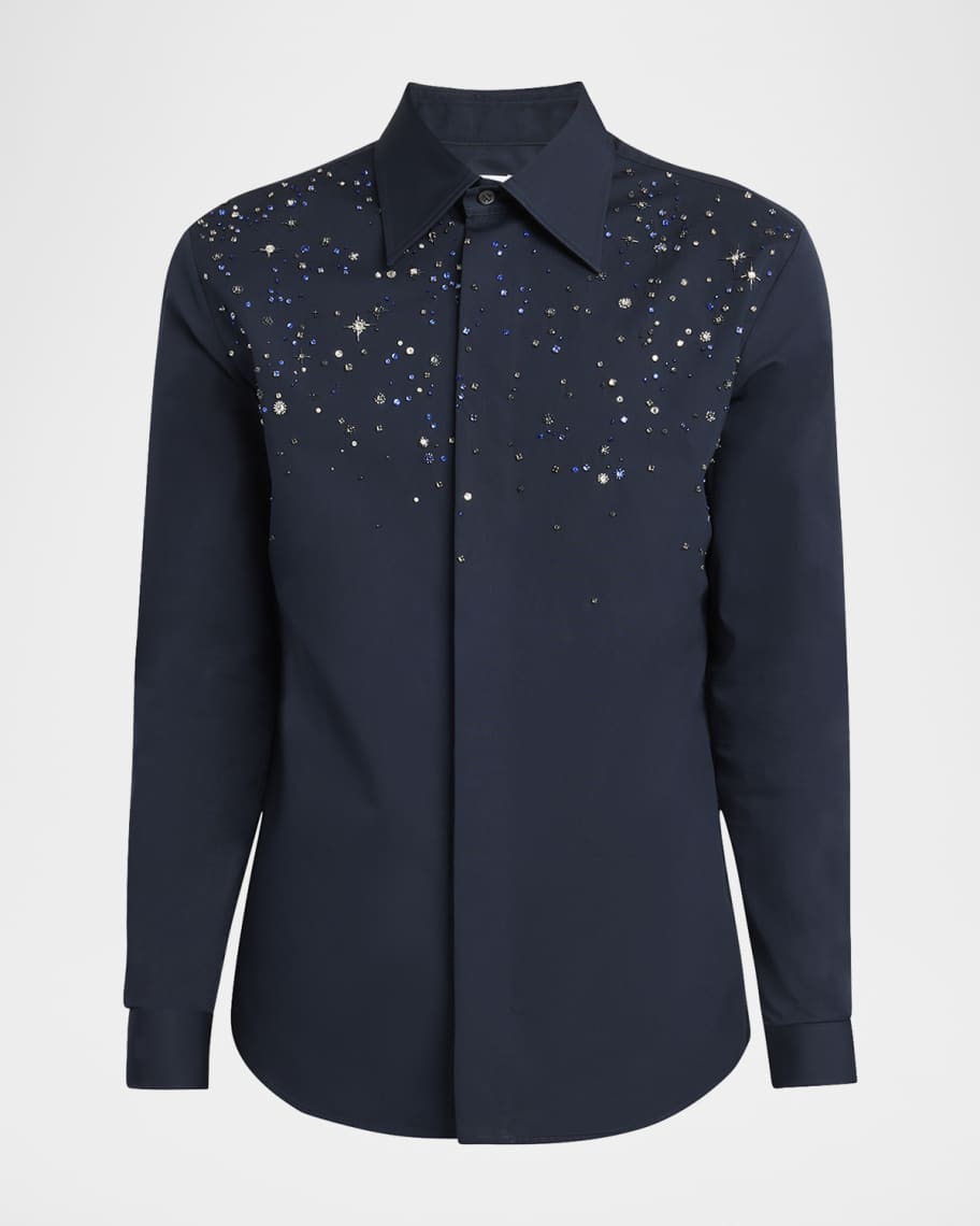 Men's Crystal-Embellished Dress Shirt