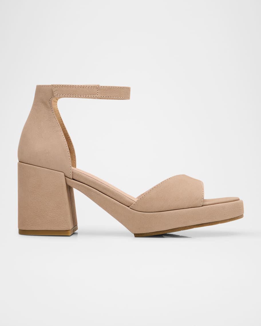 Eileen Fisher Nava Suede Grip-Strap Platform Sandals | Neiman Marcus