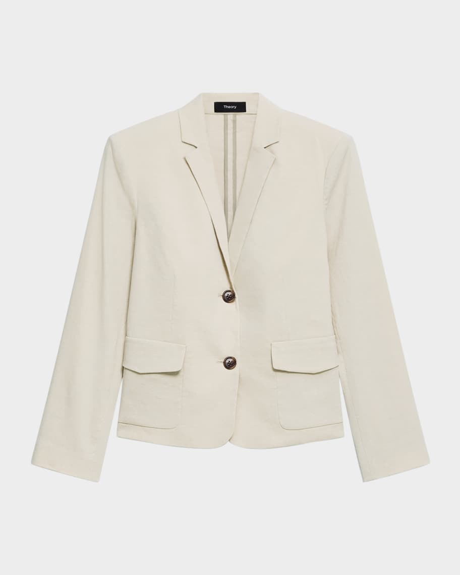 【タグ付き】Theory CLASSIC BLAZER J リネン混ジャケットL Theory Shrunken Crunch Linen Jacket | Neiman Marcus