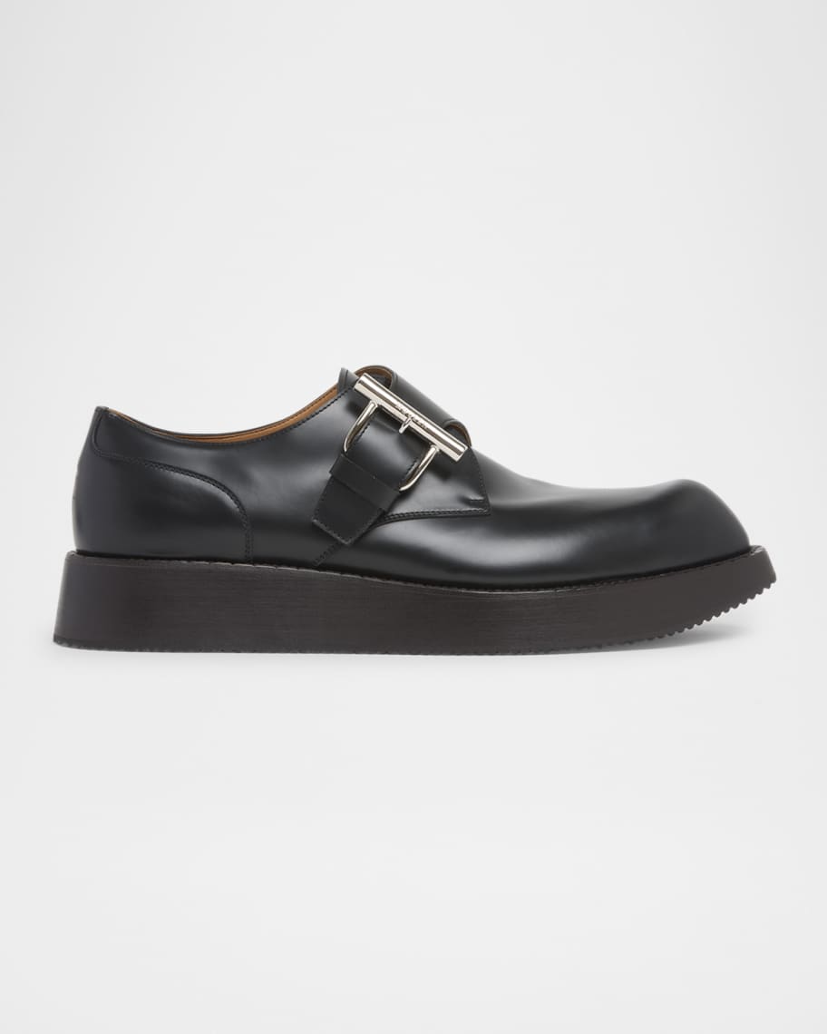 McQueen Men's T-Bar Leather Creeper Shoes | Neiman Marcus