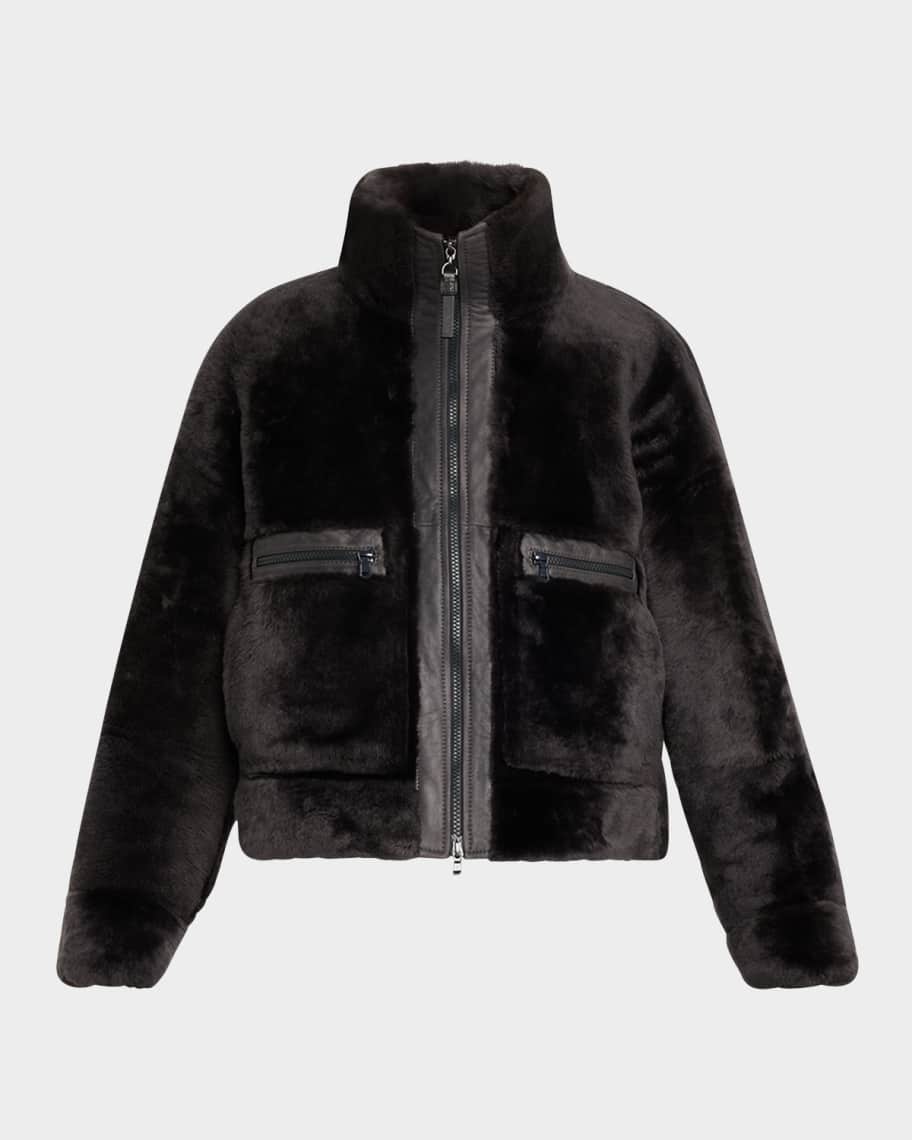 Brunello Cucinelli ミンク衿付き皮ジャケットM - メルカリ
