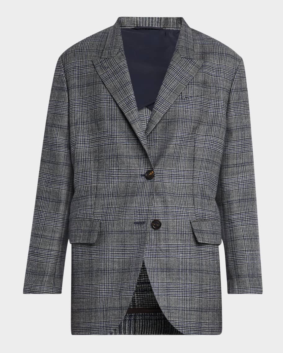 BRUNELLO CUCINELLI★素敵！Wool Blazer Jacket with Monili Brunello Cucinelli Brushed techno wool chevron blazer with