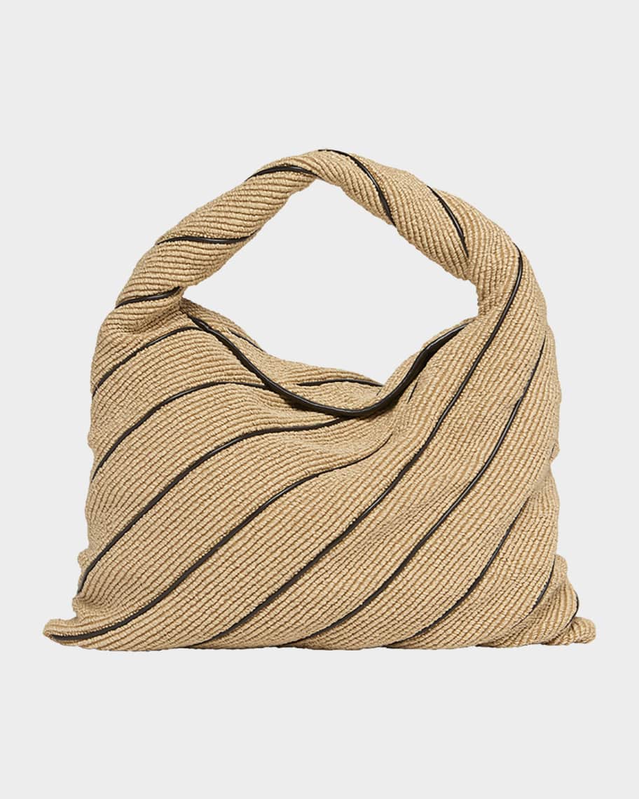 Bottega Veneta Hop Large Striped Shoulder Bag | Neiman Marcus