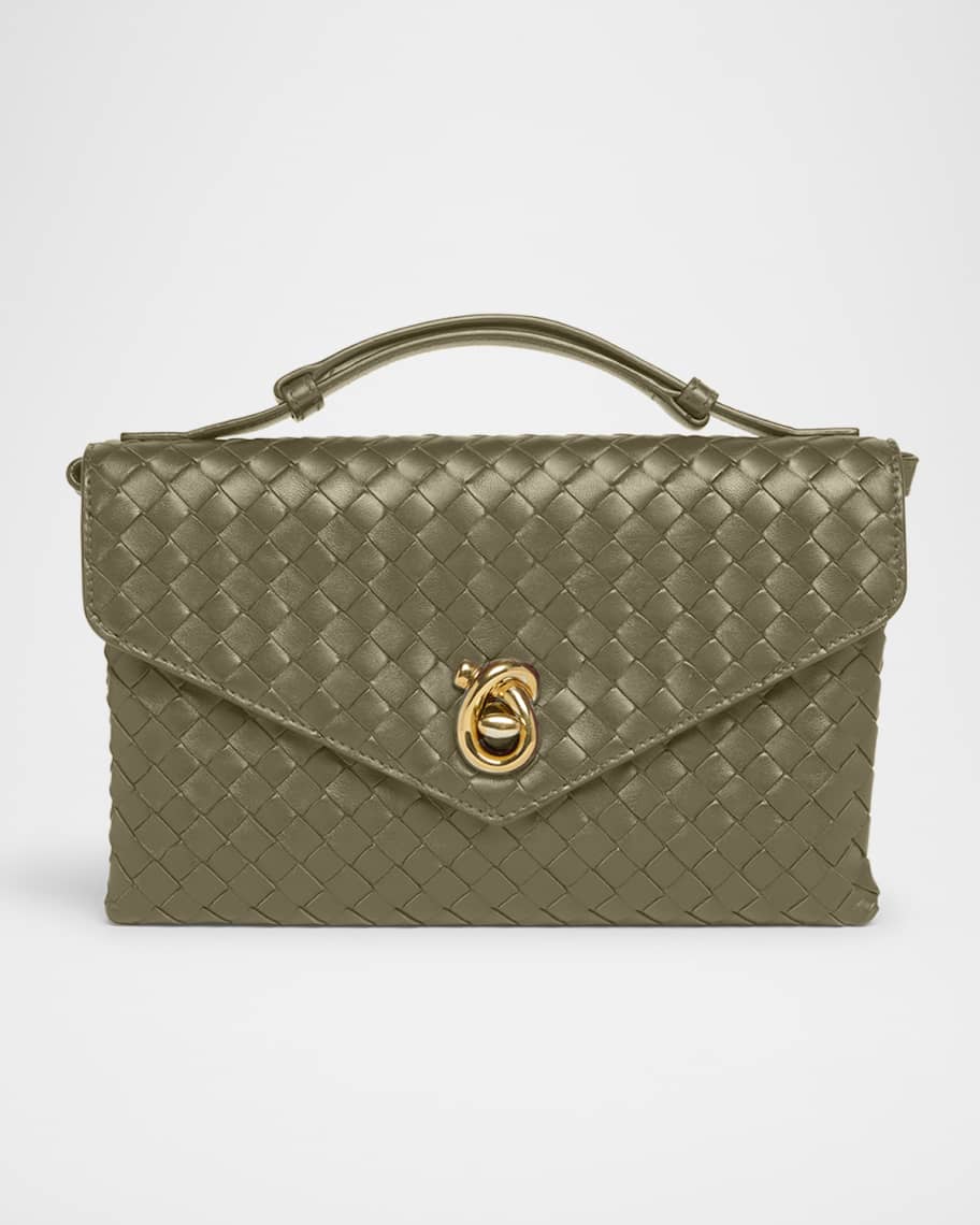 Bottega Veneta Knot Lock Leather Top-Handle Bag | Neiman Marcus