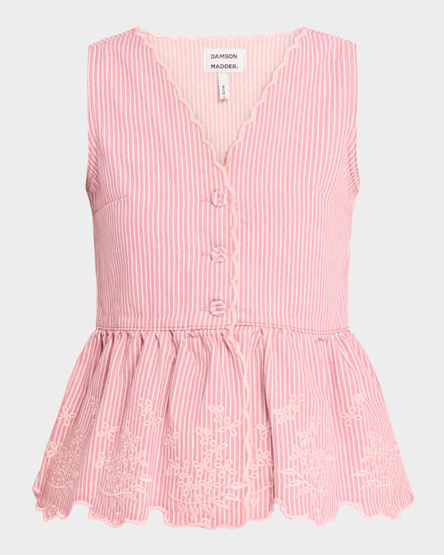 Damson Madder Lana Embroidered Sleeveless Top Neiman Marcus