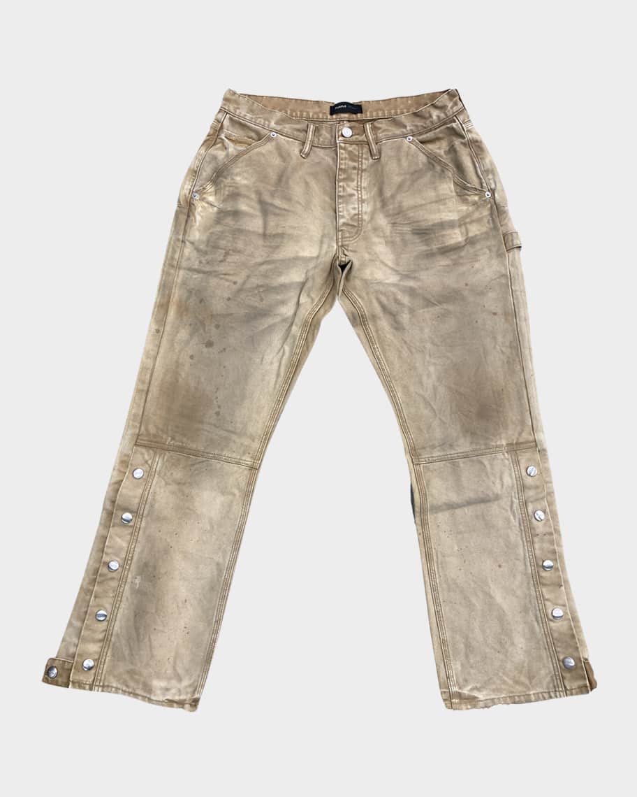 PURPLE Men's Bentonite Snap Carpenter Pants | Neiman Marcus