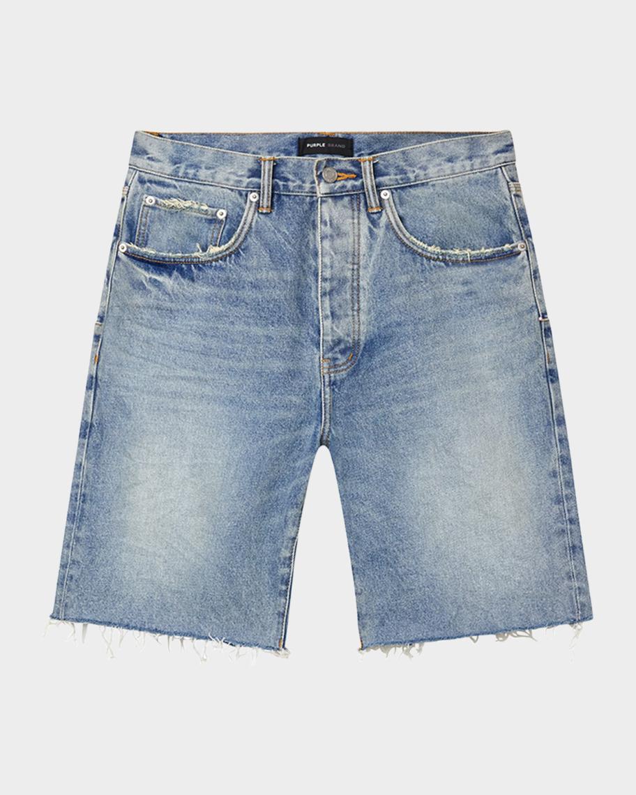 PURPLE Men's Cast Iron Denim Shorts | Neiman Marcus