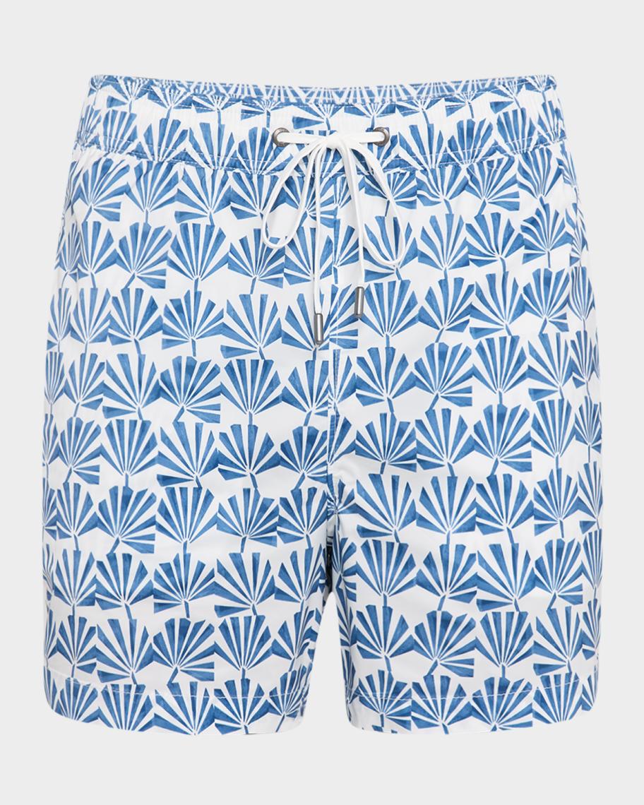 Onia Men's Charles Palm-Print Swim Trunks, 5