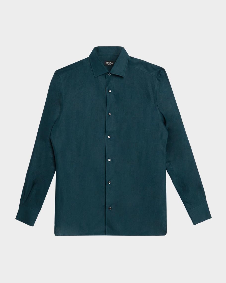 ZEGNA Men's Oasi Lino Linen Button-Down Shirt | Neiman Marcus