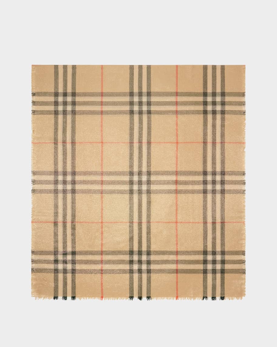 Burberry Giant Check-Print Wool-Blend Scarf | Neiman Marcus