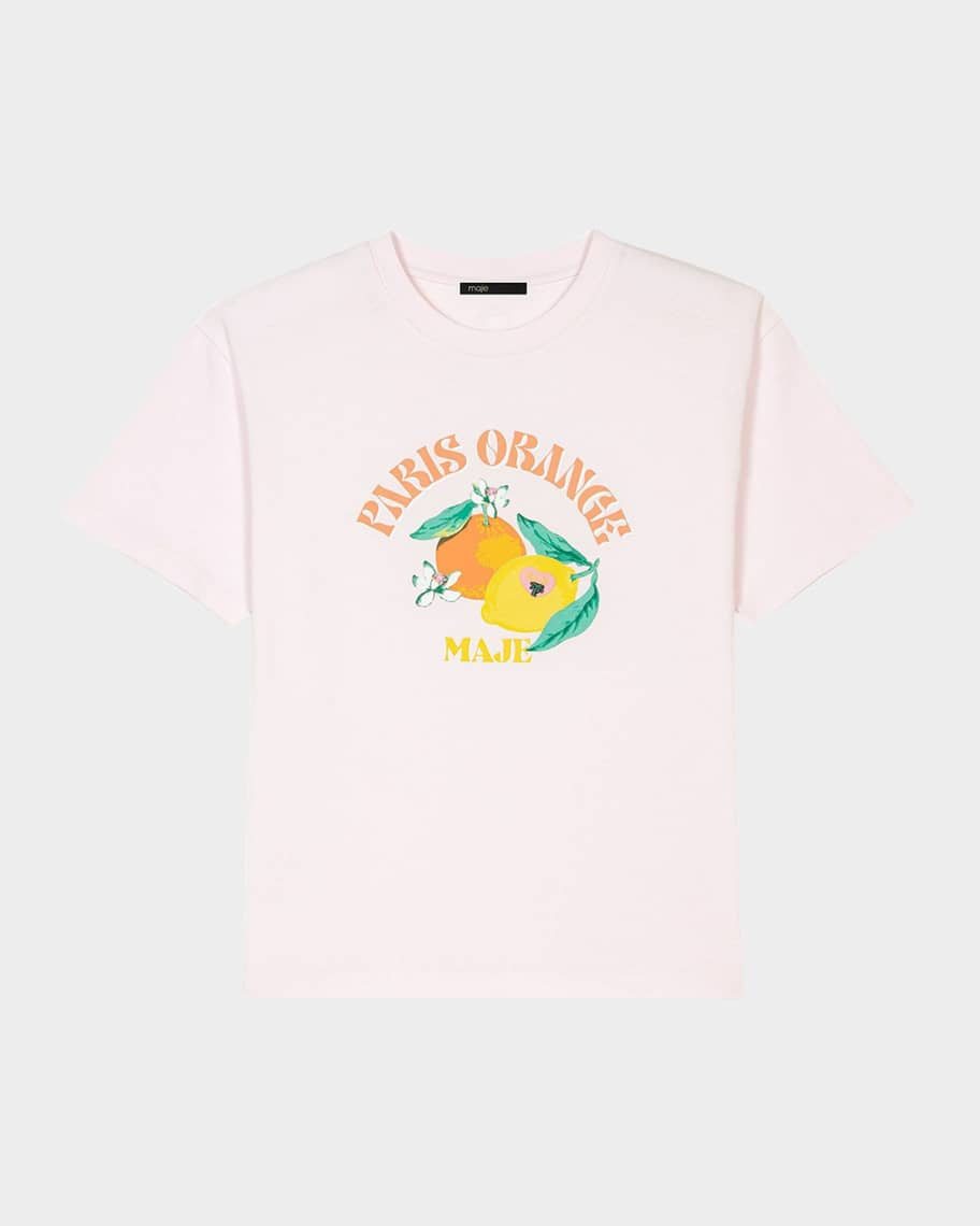 MAJE 売れ筋商品|||マージュ Tシャツ トップス レディース T-shirts Orange Maje Orange Graphic T-Shirt | Neiman Marcus