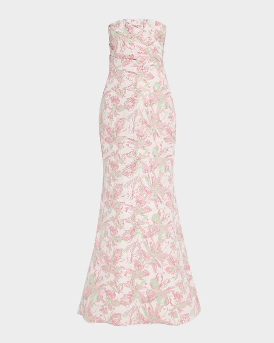 knee length dresses for ladies Genevieve Strapless Jacquard Dress main image 0