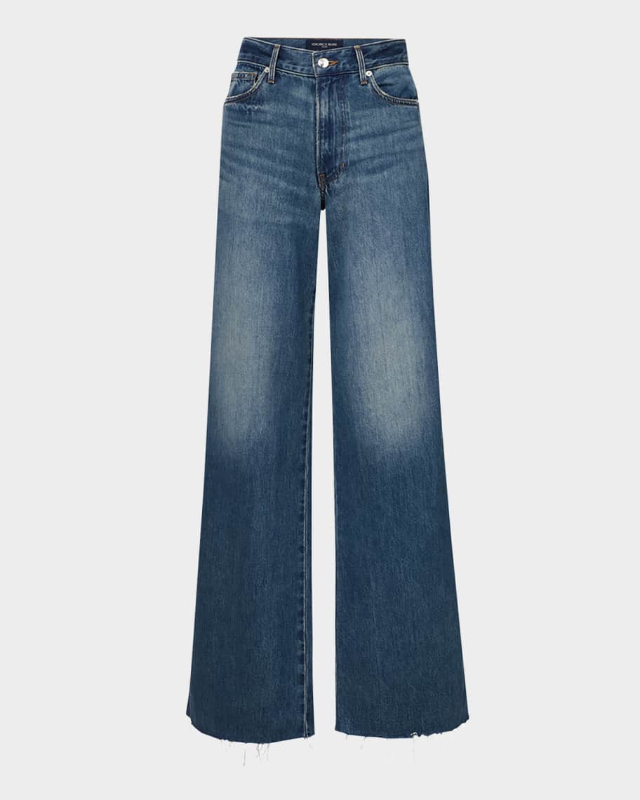 Veronica Beard Kasey Mid-Rise Wide-Leg Jeans